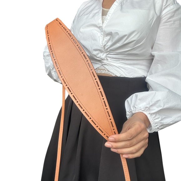 Banana Republic Genuine Leather Wrap-Style Wide Waist Belt Tan -Small - Picture 7 of 9